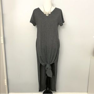 Maxi V-neck Slit Dress with Pockets M